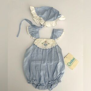 Vintage Carters Bubble Romper With Bonnet NWT Size 9M